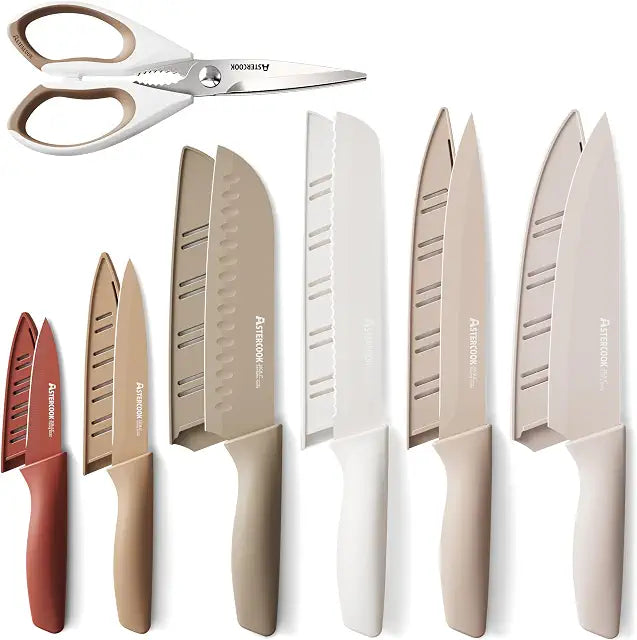 13-Piece Stainless Steel Kitchen Knife Set with Blade Guards