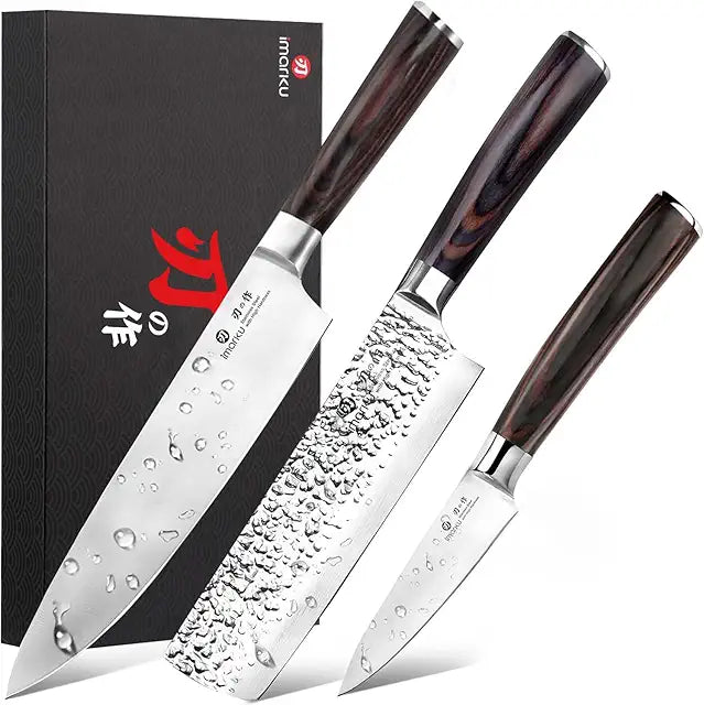 3-Piece High-Carbon Stainless Steel Kitchen Knife Set