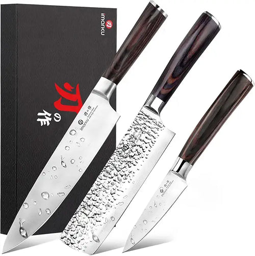 3-Piece High-Carbon Stainless Steel Kitchen Knife Set